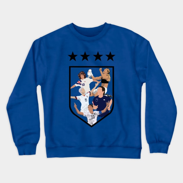 USWNT 4 Stars Equal Play Equal Pay Crewneck Sweatshirt by Hevding